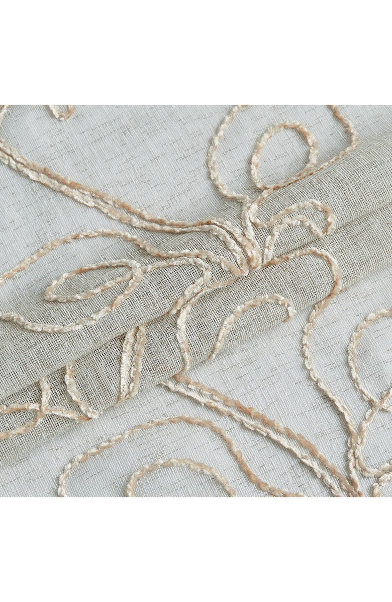 DAINTY HOME Stella Embroidered Shower Curtain, Alternate, color, Linen