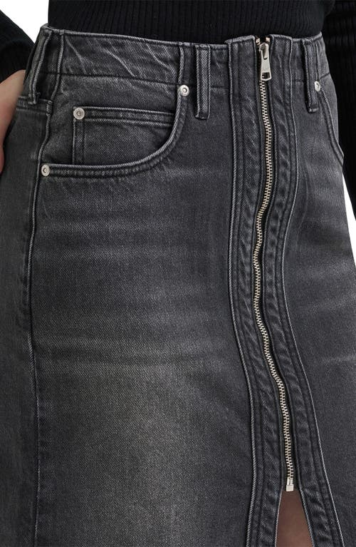 Lee Zip Front Denim Skirt In Black