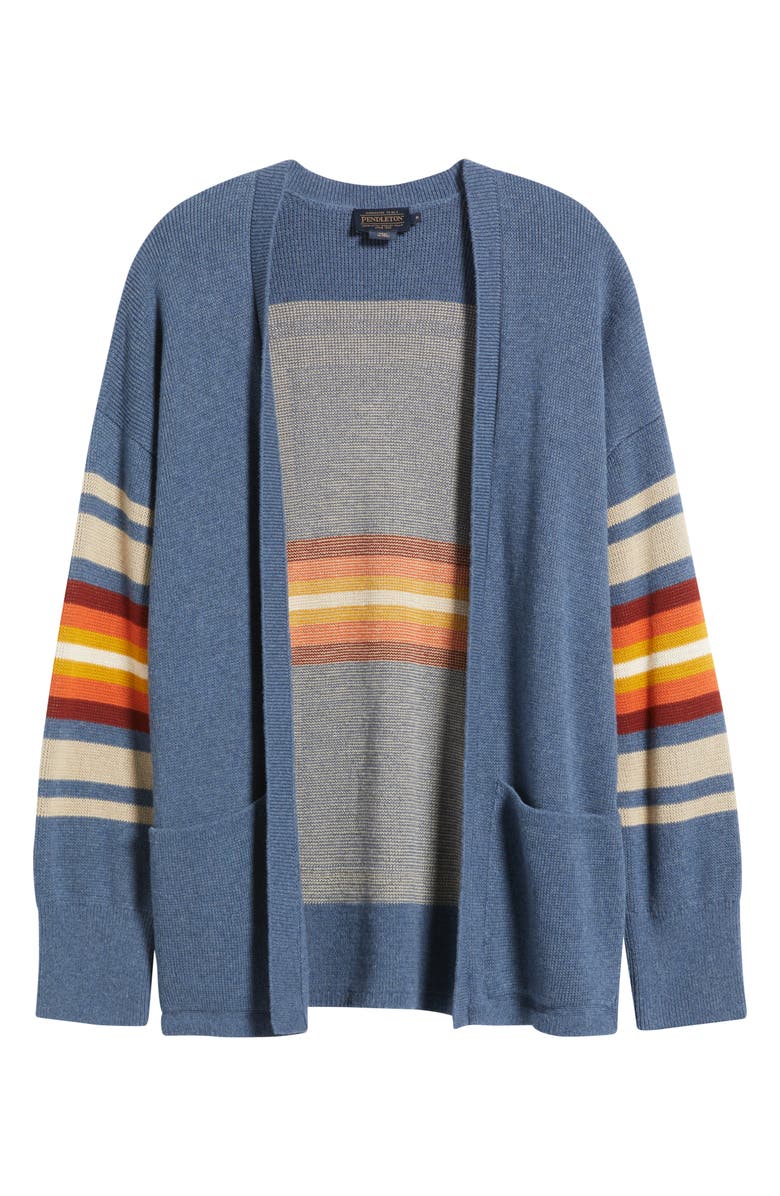 Pendleton Sierra Springs Open Front Cardigan, Alternate, color, Dusty Blue Heather