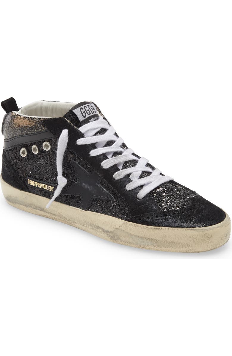 Golden Goose Mid Star Glitter Sneaker, Main, color,
