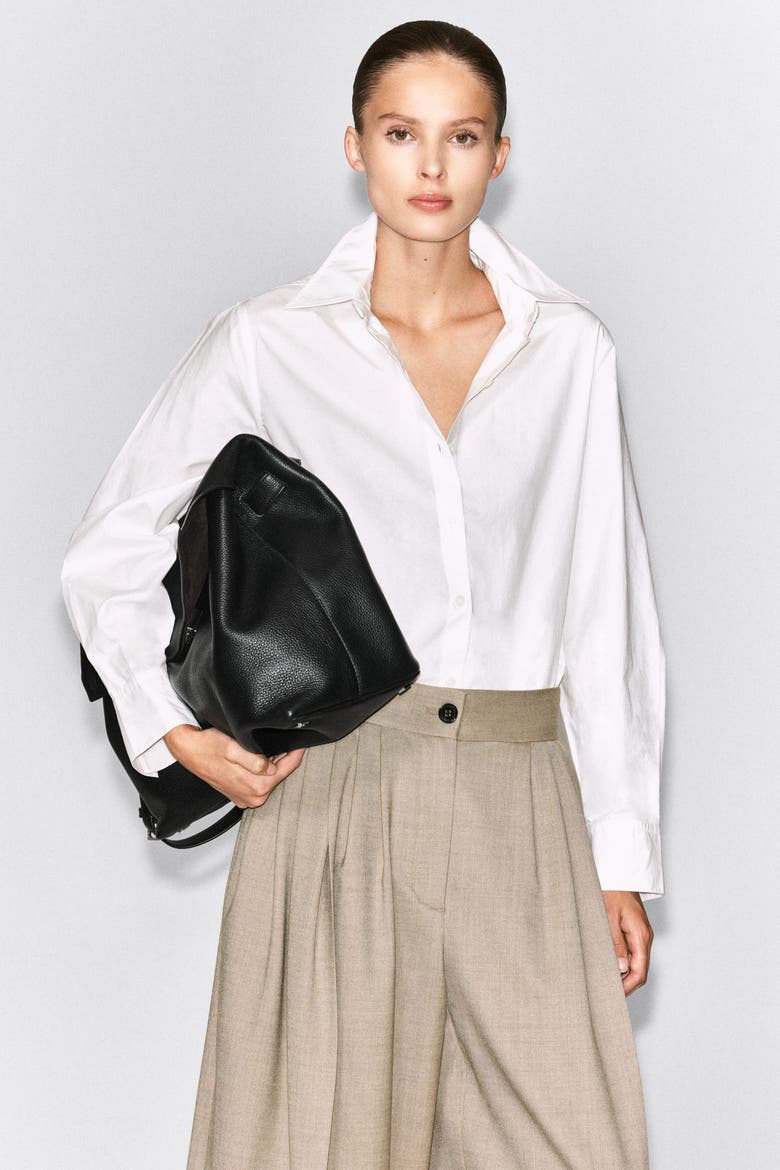 Pleated Wool-Blend Culottes, Alternate, color, BEIGE MÉLANGE