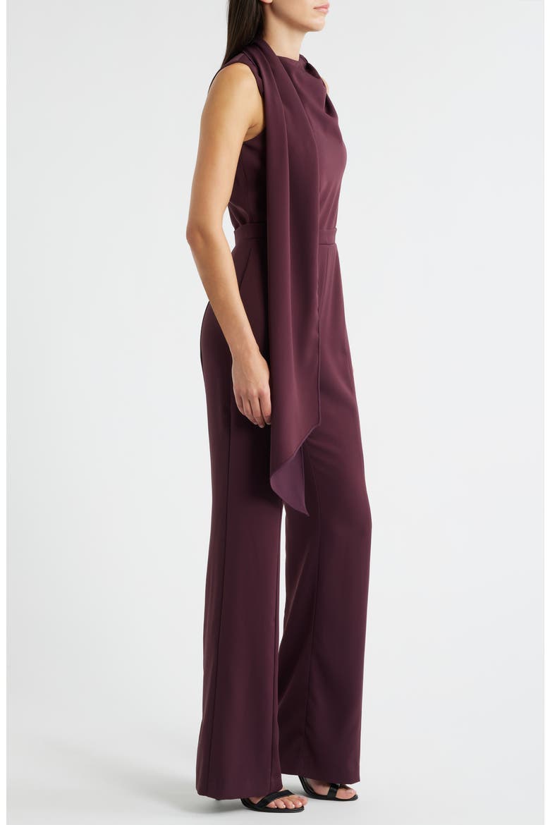 Enola Side Drape Sleeveless Jumpsuit, Alternate, color, OXBLOOD