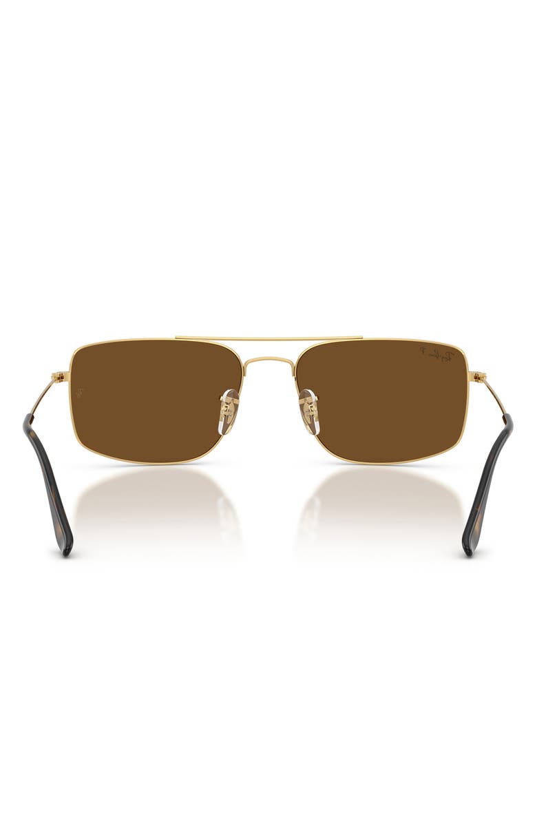 Ray-Ban 59mm Explorer 3 Polarized Square Sunglasses, Alternate, color, Arista / Polar Brown
