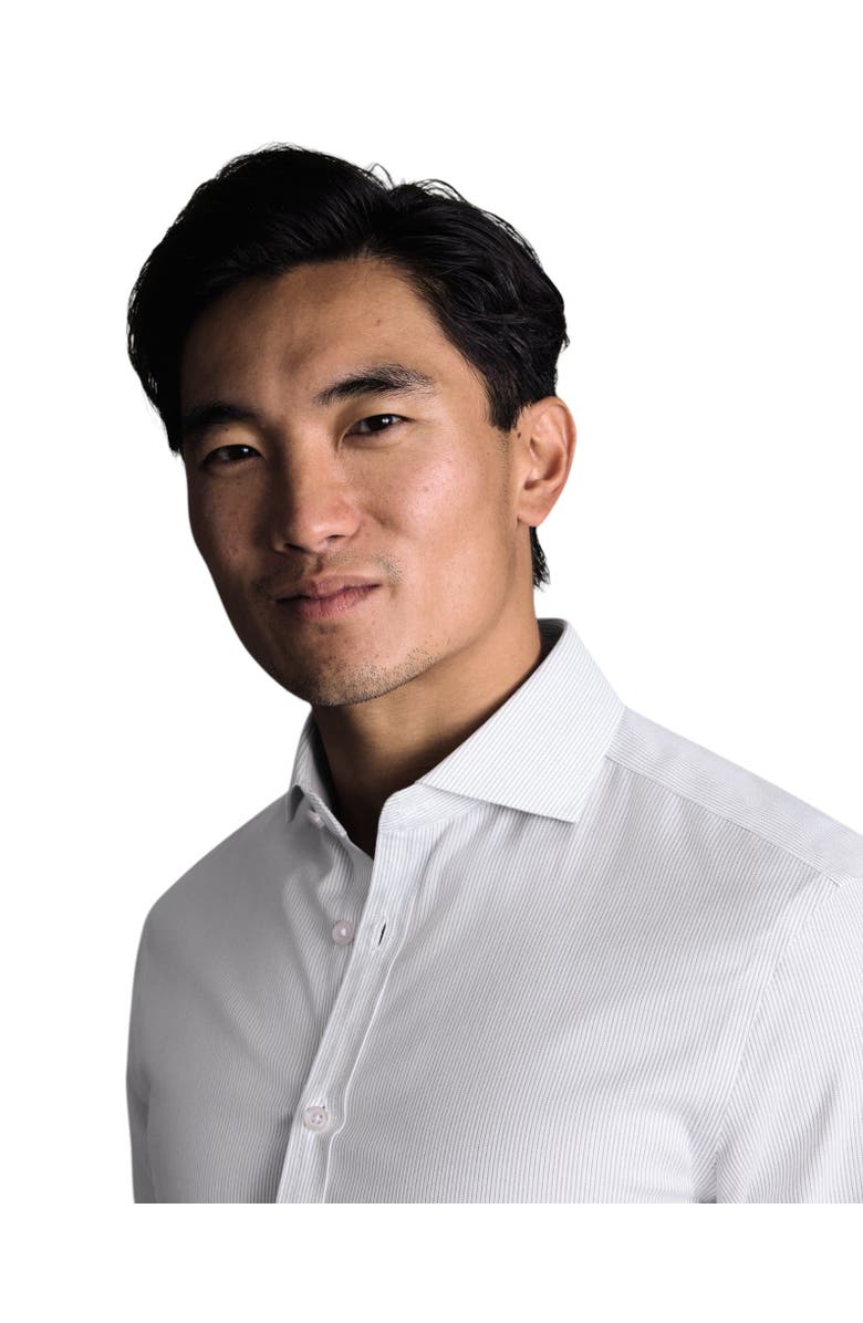 Charles Tyrwhitt Non-Iron Twill Stripe Shirt, Alternate, color, White