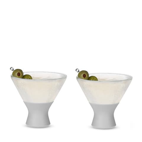 Glass FREEZE Martini Cooling Cup Set of 2