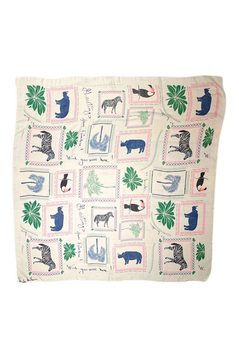Safari Print Sarong, Alternate, color, IVORY