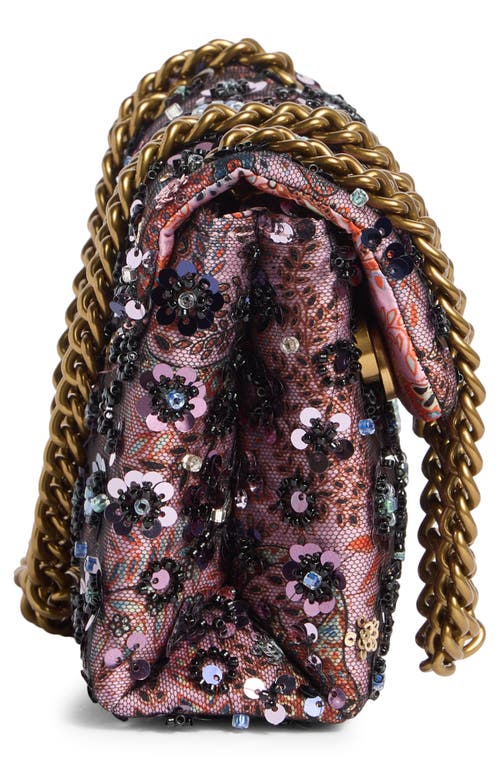 Kurt Geiger London Sequin Flower Mini Brixton Shoulder Bag In Pink