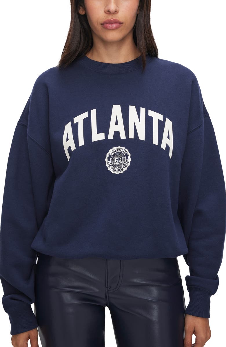 Good American Atlanta Brushed Fleece Graphic Sweatshirt, Main, color,
