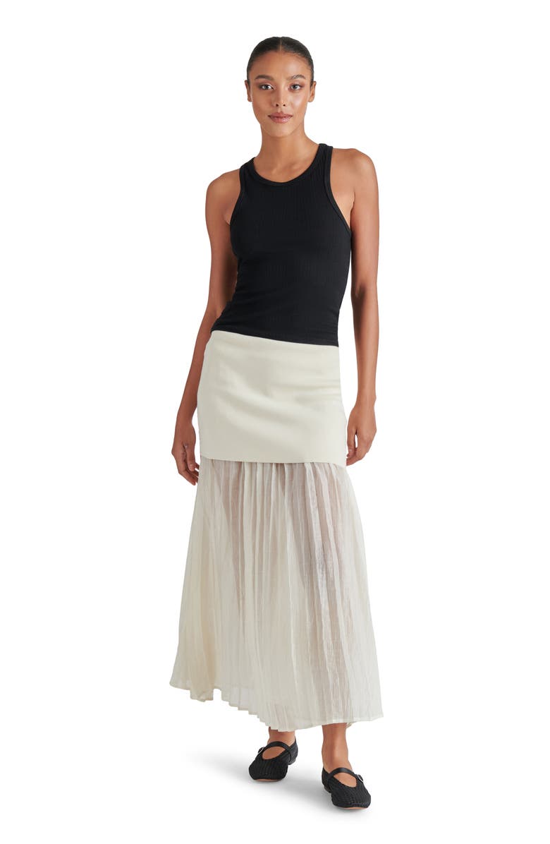 Steve Madden Malvina Mixed Media Maxi Skirt, Alternate, color, Marshmallow