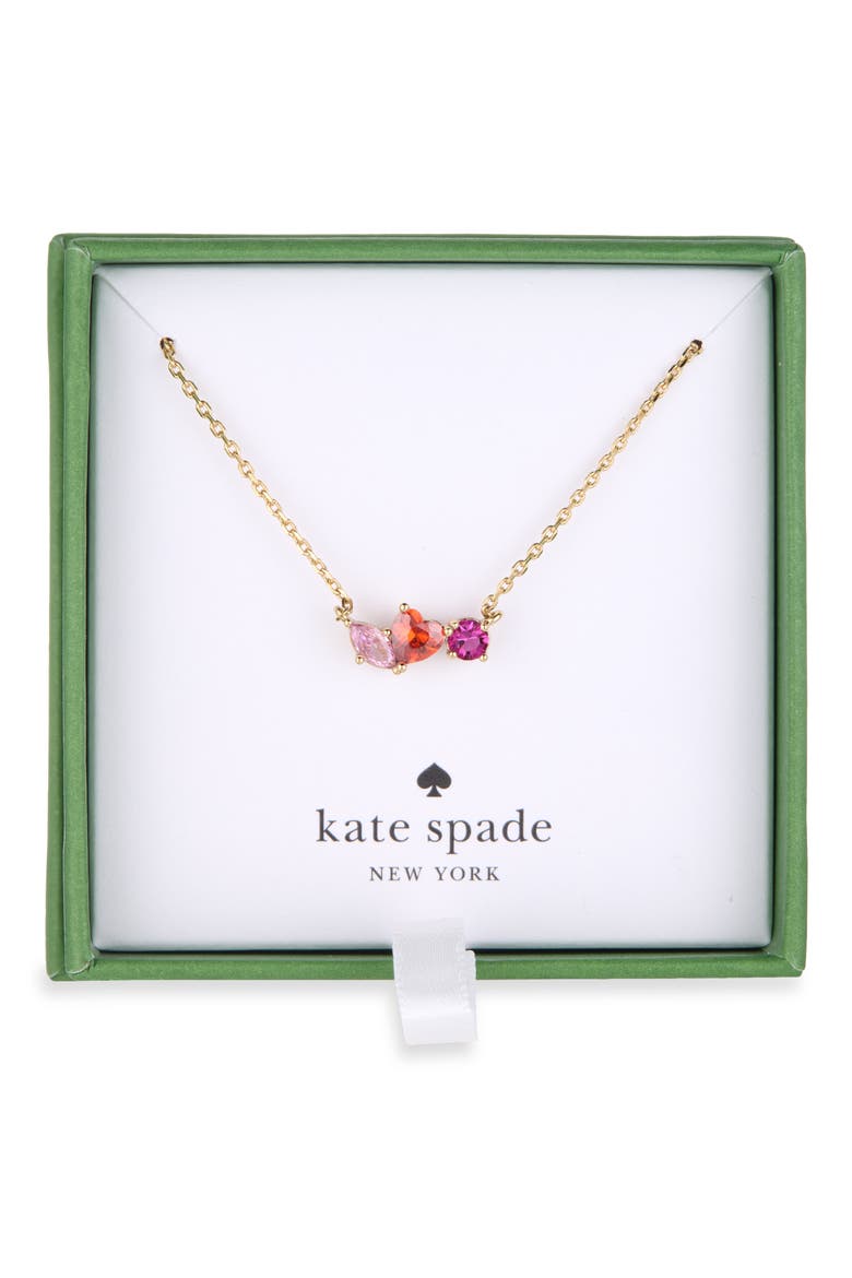 crystal cluster pendant necklace, Main, color, PINK MULTI