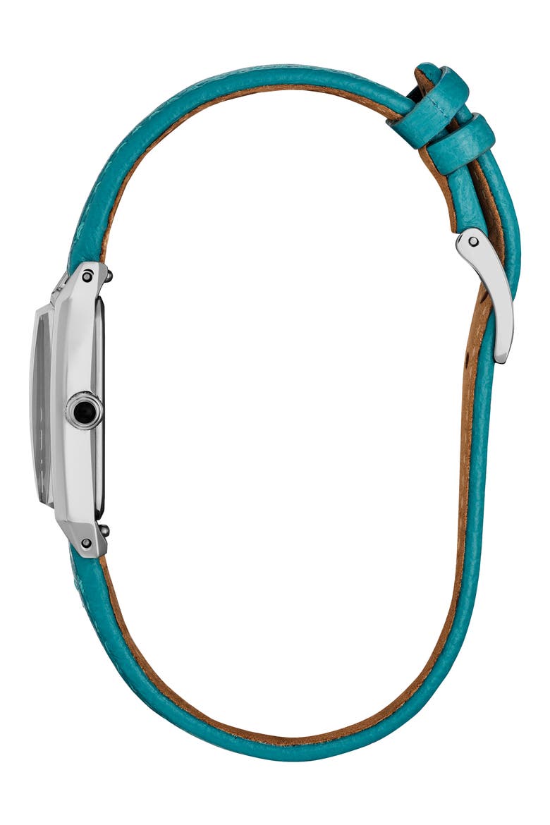 Fio Tank Aquamarine Leather Strap Watch, 14.3mm x 30.7mm, Alternate, color, TURQUOISE