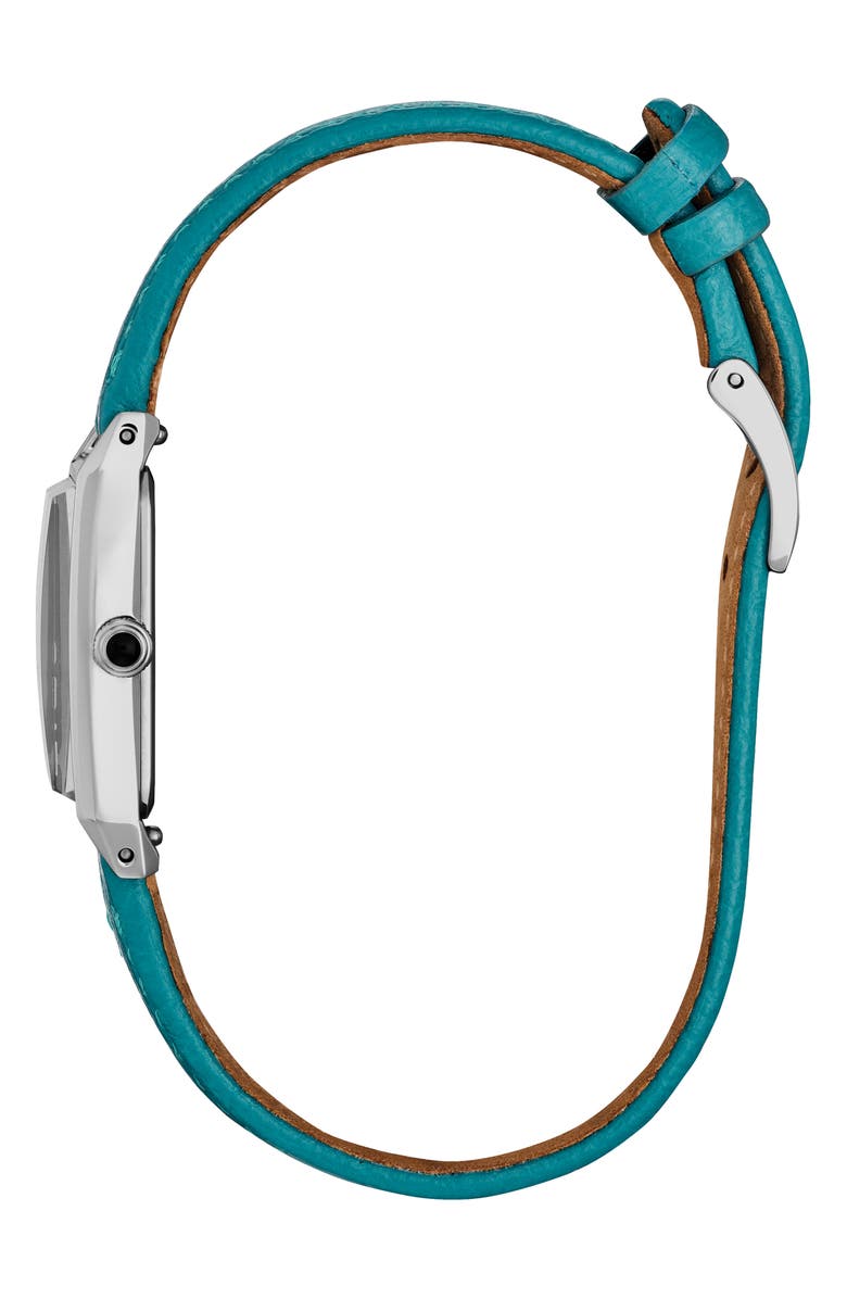 Citizen Fio Tank Aquamarine Leather Strap Watch, 14.3mm x 30.7mm, Alternate, color,