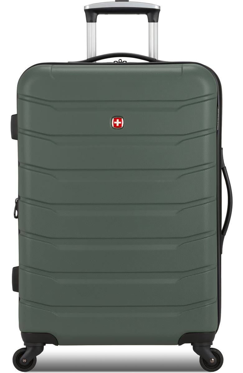 SWISSGEAR 24-Inch Hardside Spinner Suitcase, Main, color, Olive