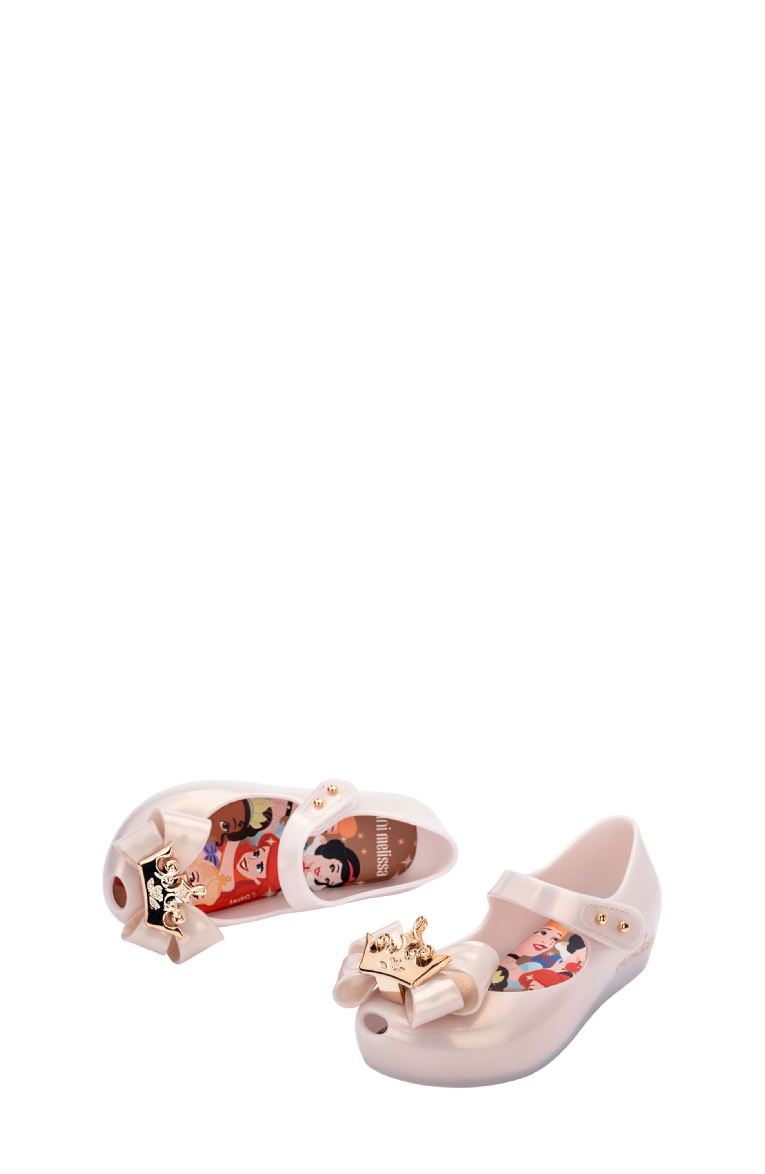 Mini Melissa Kids
 Disney Princess Mary Jane Flat, Alternate, color, Metallic Beige