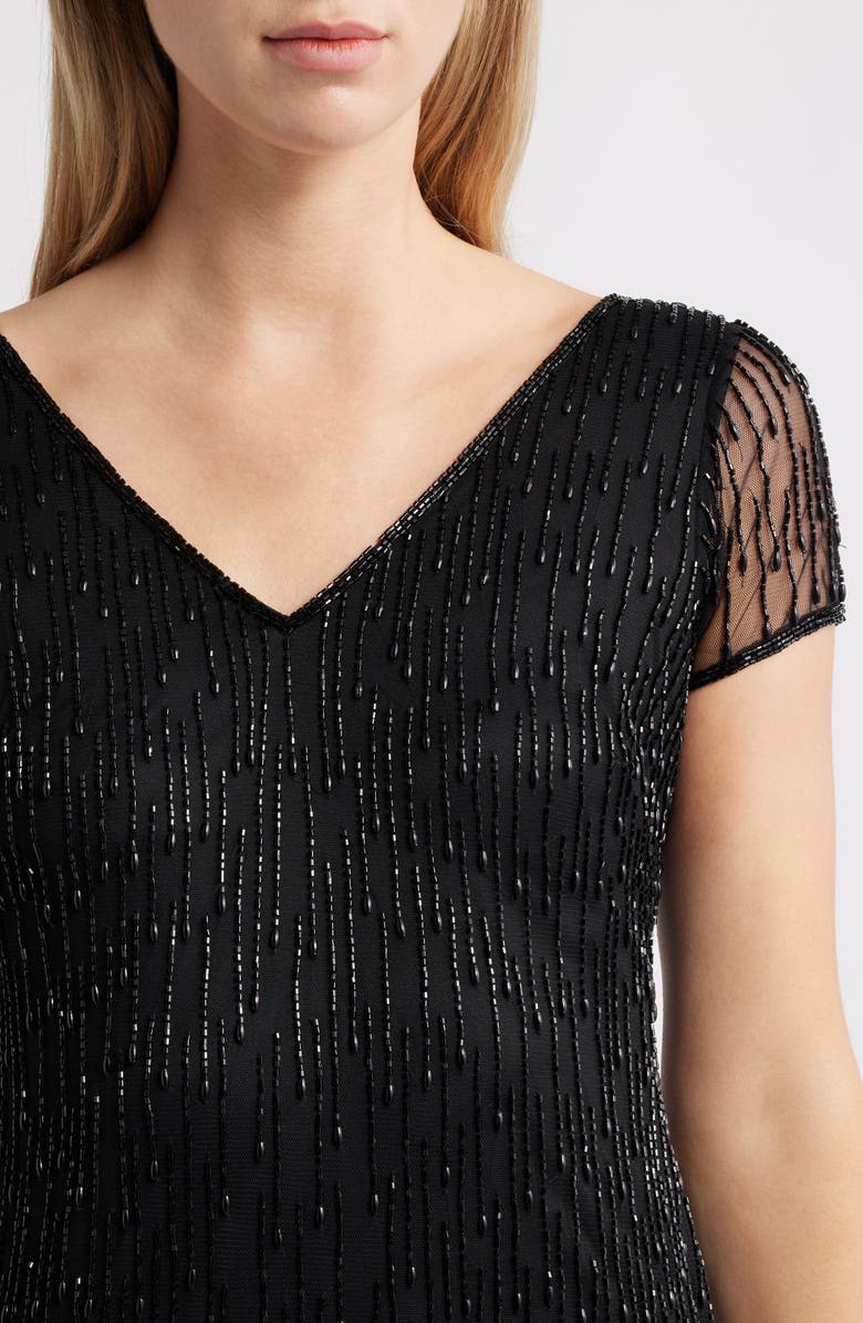 Pisarro Nights Beaded Gown, Alternate, color, Black