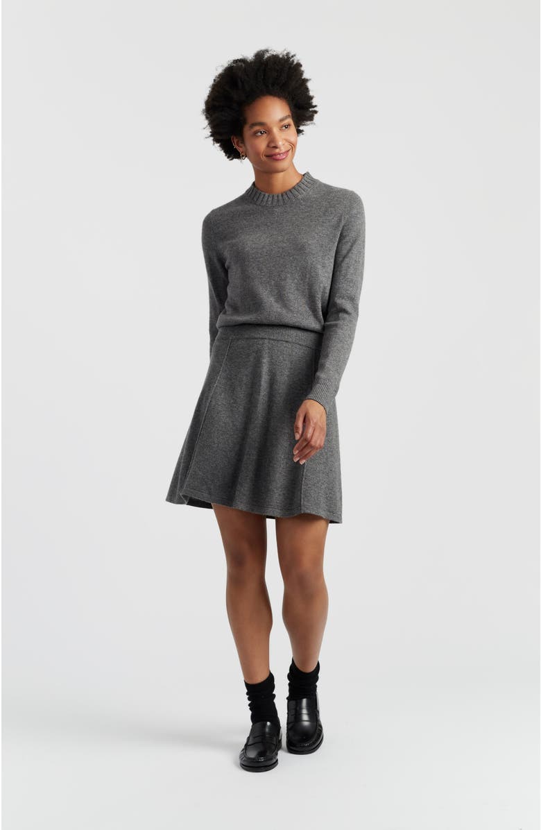 Chinti & Parker Wool-Cashmere Mini Skirt, Alternate, color, Grey