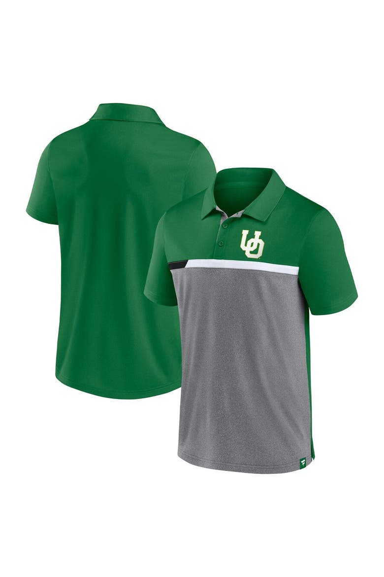 Men's Fanatics Branded Green/Heathered Gray Oregon Ducks Split Block Color Block Polo, Main, color, Green