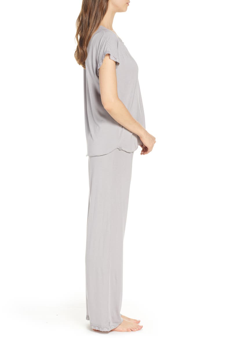 Luxe Jersey Pajamas, Alternate, color, PEWTER