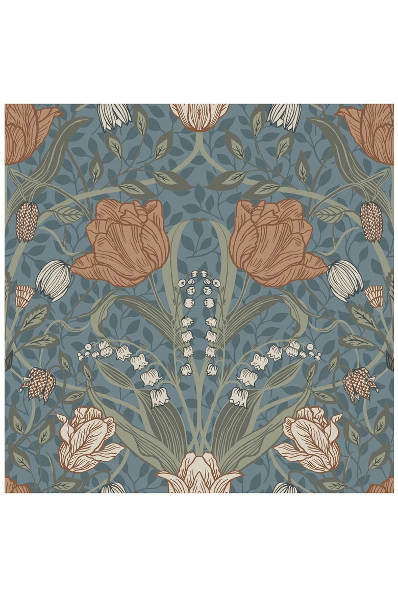 Filippa Tulip Wallpaper, Main, color, BLUE