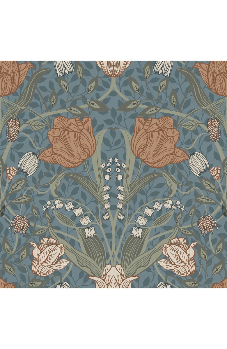 Wallpops Filippa Tulip Wallpaper, Main, color, Blue