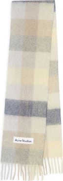 Acne Studios Vally Plaid Alpaca, Wool & Mohair Blend Scarf
