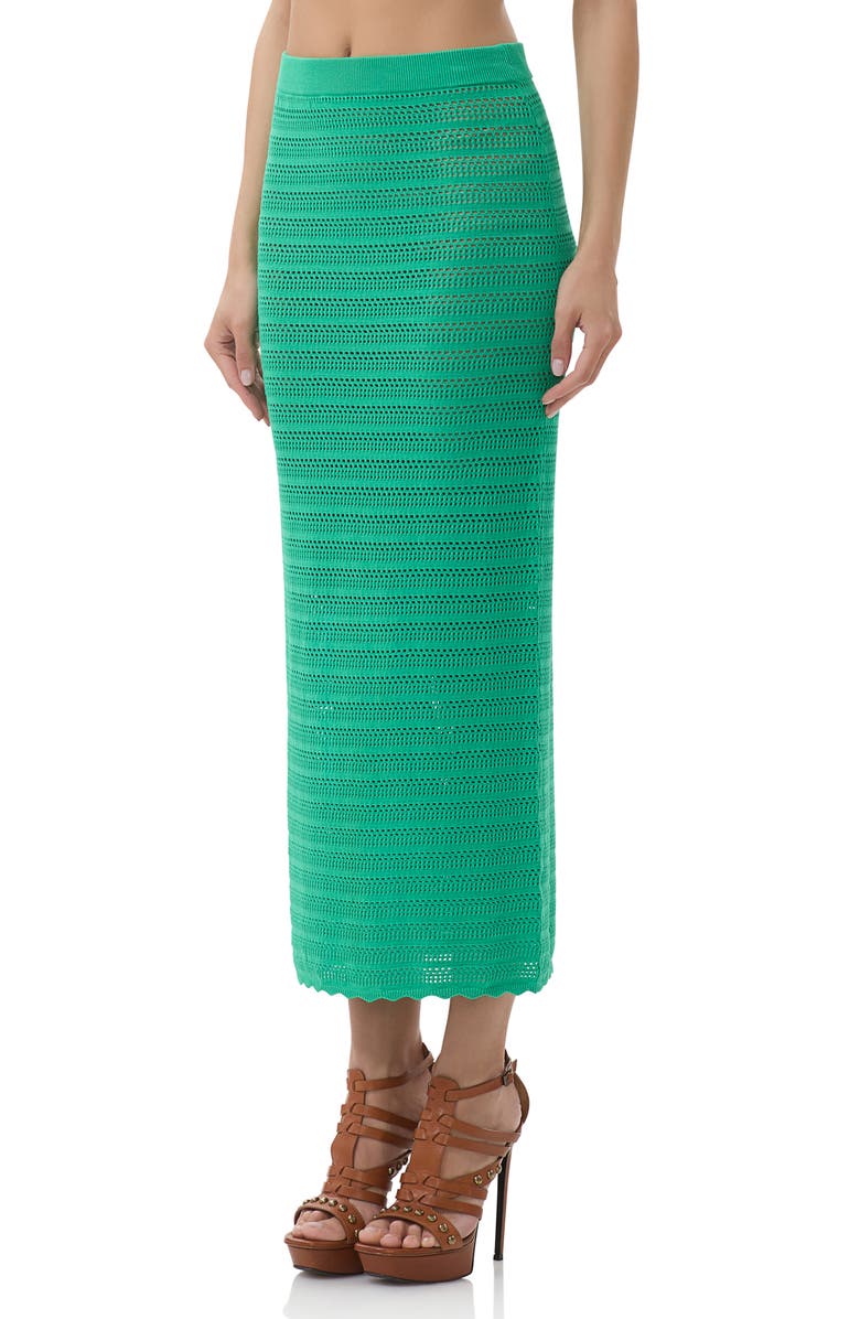 AFRM Dorota Open Stitch Maxi Skirt, Alternate, color, Summer Grass