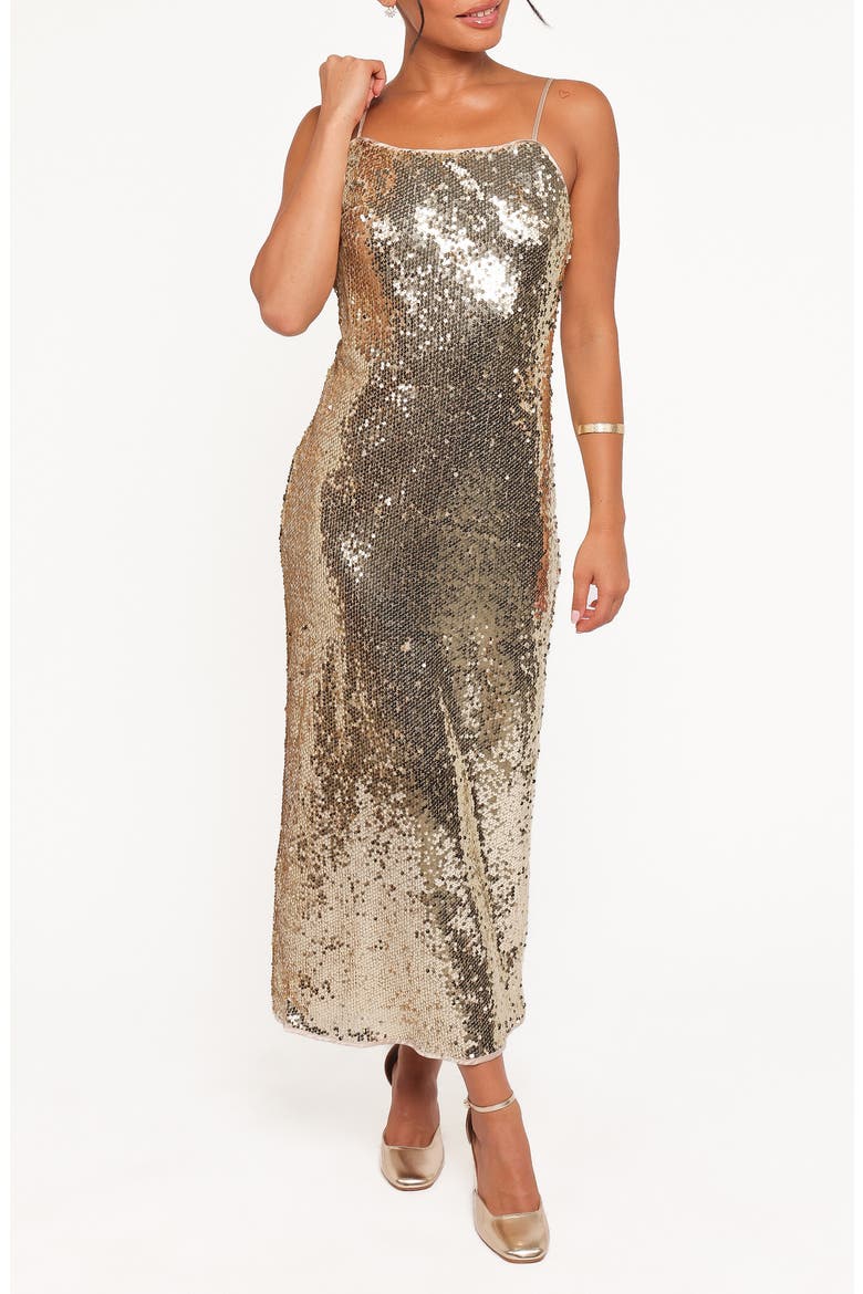 Karley Sequin Maxi Dress, Main, color, GOLD