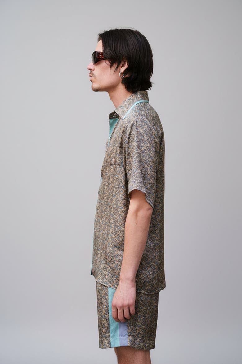 Paisley Motif Short Sleeve Shirt, Alternate, color, Mint