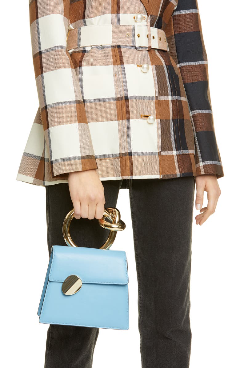 Benedetta Bruzziches Small Brigitta Santorini Calfskin Leather Top Handle Satchel, Alternate, color,