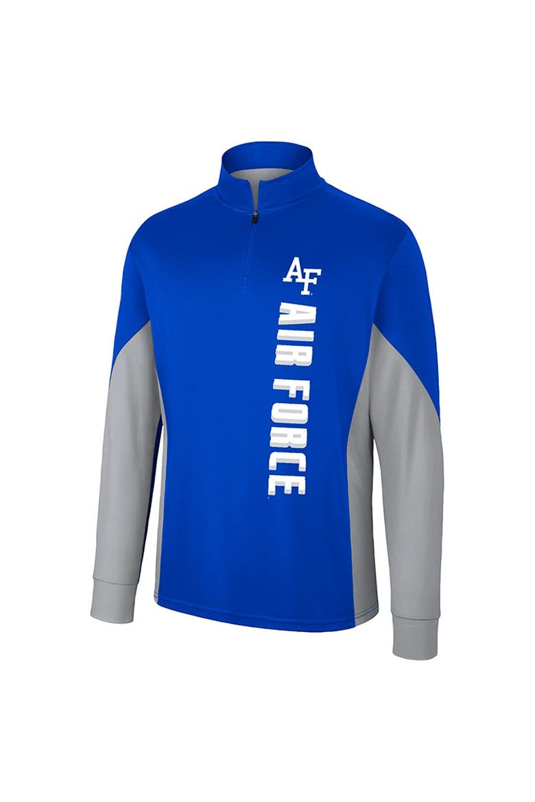 Men's Colosseum Royal Air Force Falcons Bart Quarter-Zip Windshirt, Alternate, color, Royal