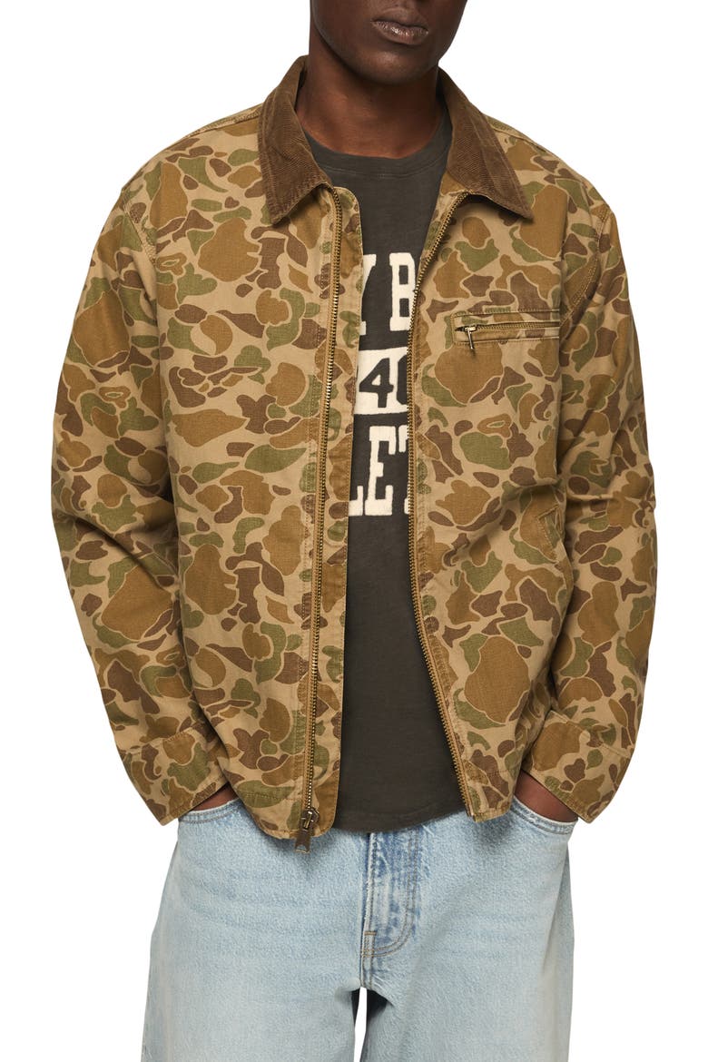 Camo Cotton Canvas Zip Jacket, Main, color, CAMO MULTI