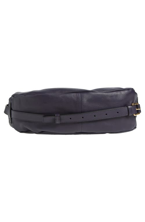 Moschino Handle Me Leather Hobo Bag In Violet