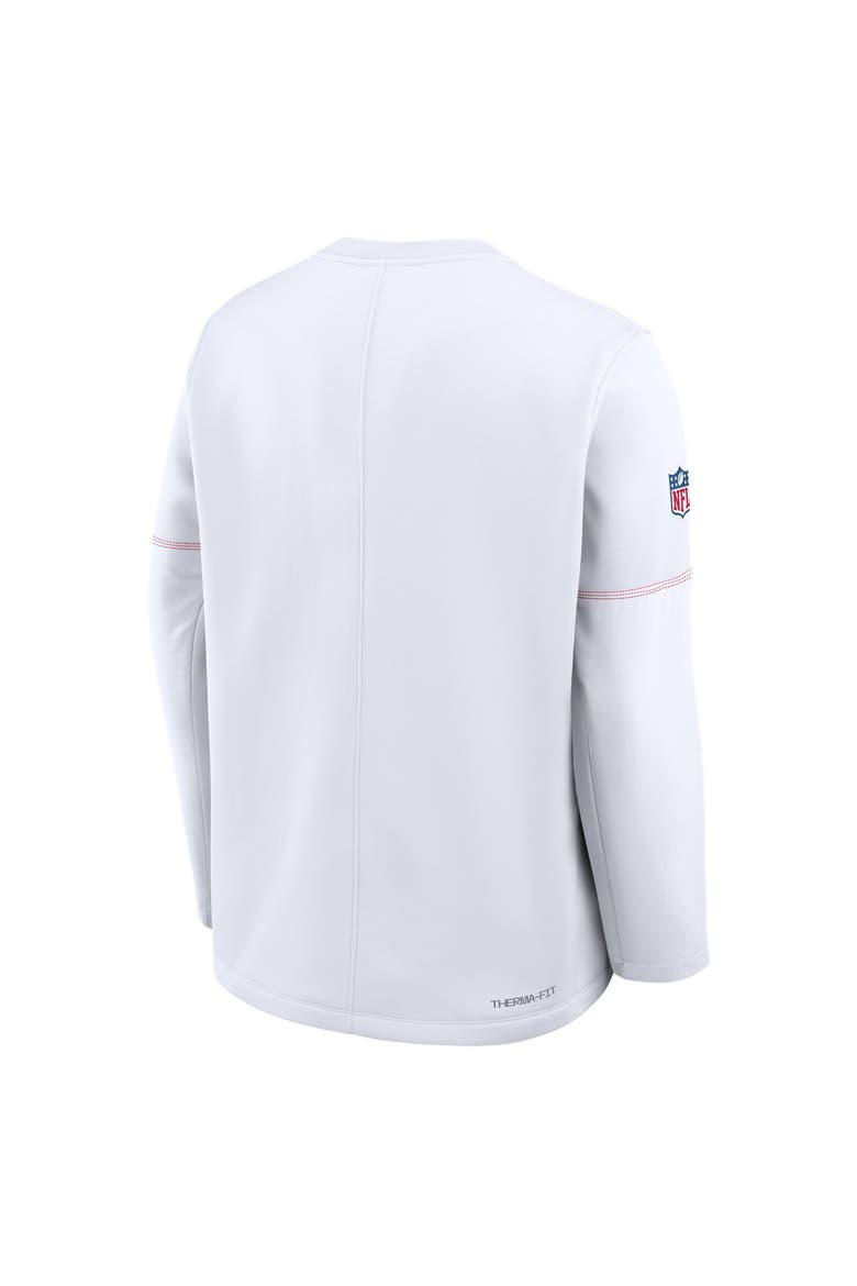 Men's Nike White Kansas City Chiefs Sideline Coaches Team Present Midweight Therma-FIT Sweatshirt, Alternate, color, White