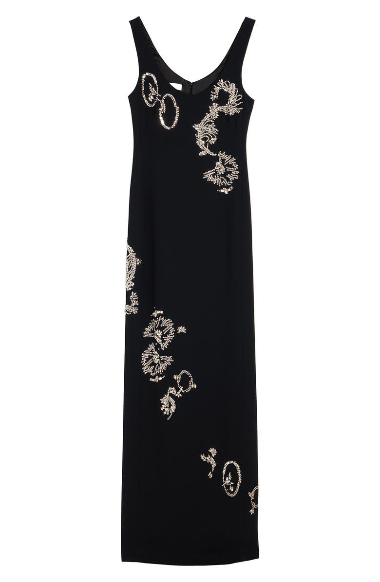 Dries Van Noten Embellished Sleeveless Column Gown, Alternate, color, Black