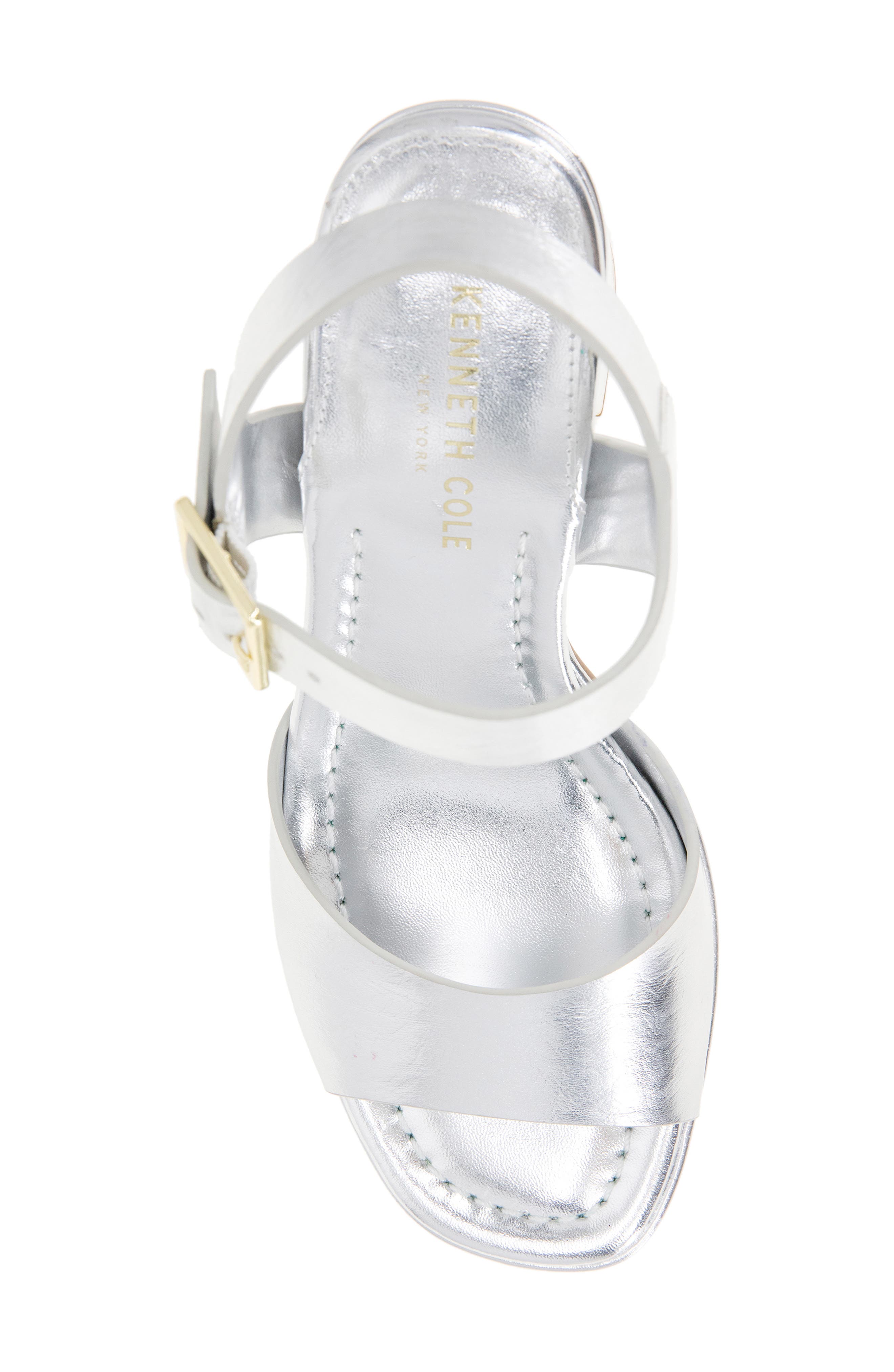 Darla Ankle Strap Platform Sandal, Alternate, color, SILVER LEATHER