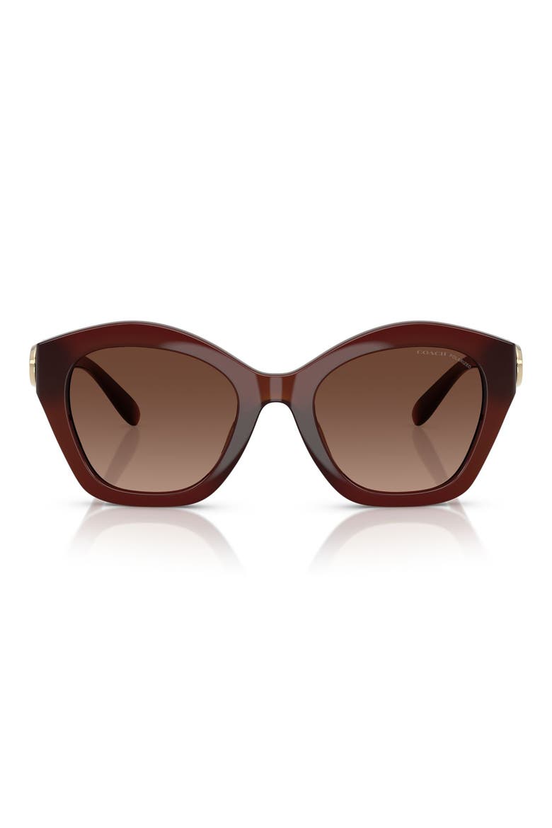 54mm Polarized Gradient Irregular Sunglasses, Main, color, BROWN GRADIENT
