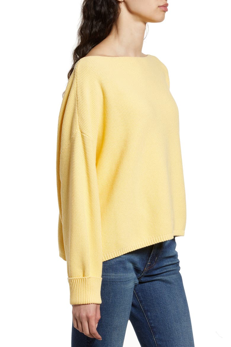 Mozart Moss Stitch Cotton Sweater, Alternate, color, GOLDEN GLAZE