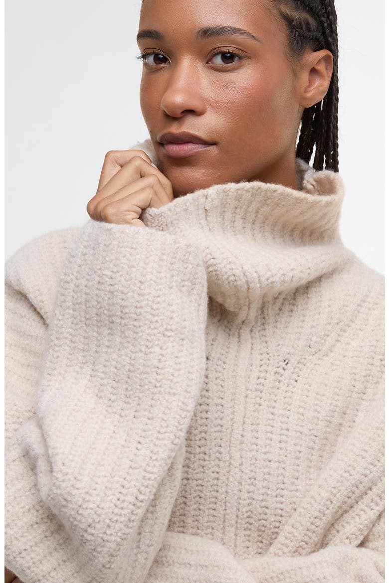 Imelda Oversize Merino Wool Blend Funnel Neck Sweater, Alternate, color, ARAN