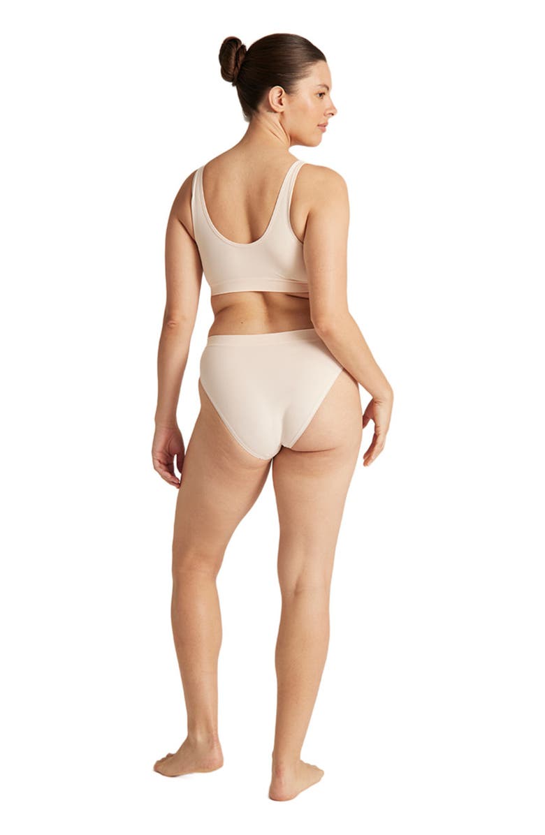 Nudea The Essentials High Leg Brief - 3 Pack, Alternate, color, Black, Bare 03 & Blush Pink