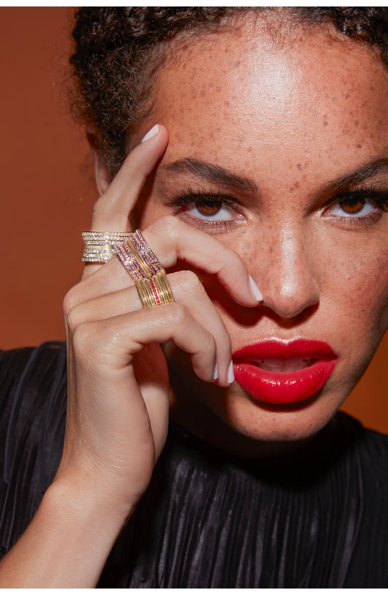 Campbell + Charlotte Revel Dimensional Cigar Band, Alternate, color, Diamond- Gold