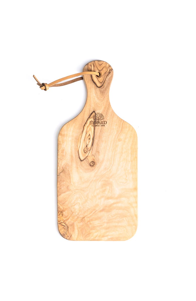 Berard Olivewood Handcrafted 10-Inch Cutting Board with Handle, Alternate, color, Brown