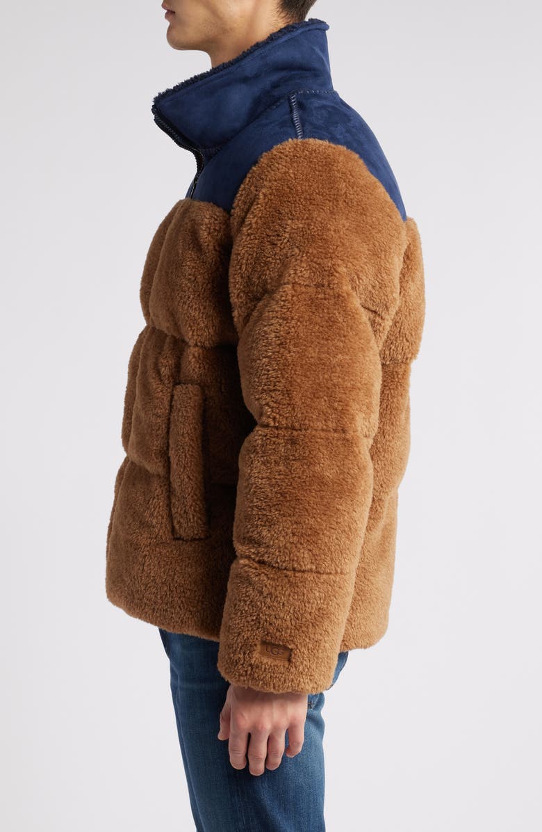 UGG<sup>®</sup> Emette UGGfluff Puffer Jacket, Alternate, color, Chestnut / Mariner