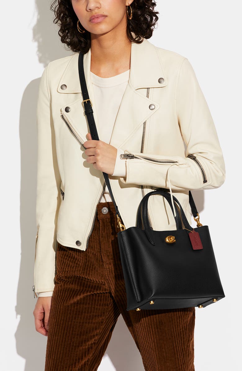 COACH Willow 24 Leather Tote, Alternate, color,