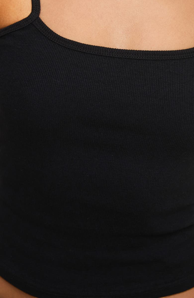 Princess Polly Baseline Square Neck Camisole, Alternate, color, Black