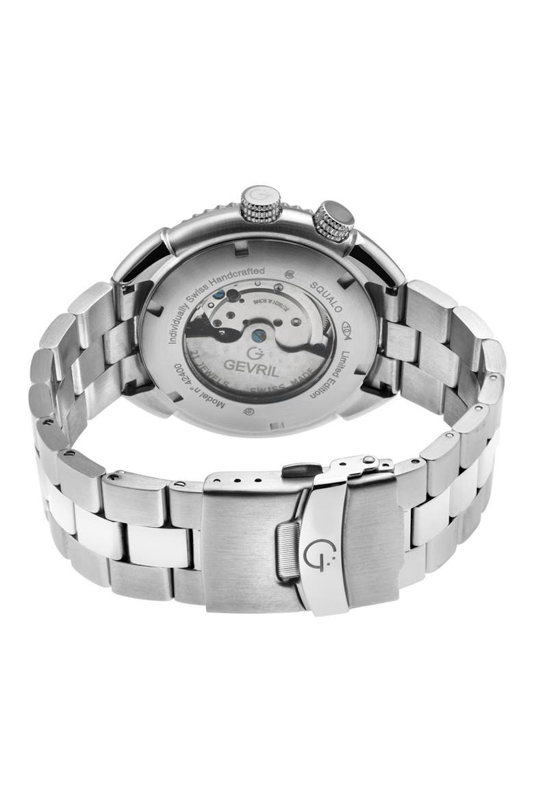 Gevril Men's GV2 Squalo Swiss Automatic Bracelet Watch, 46mm, Alternate, color, SILVER