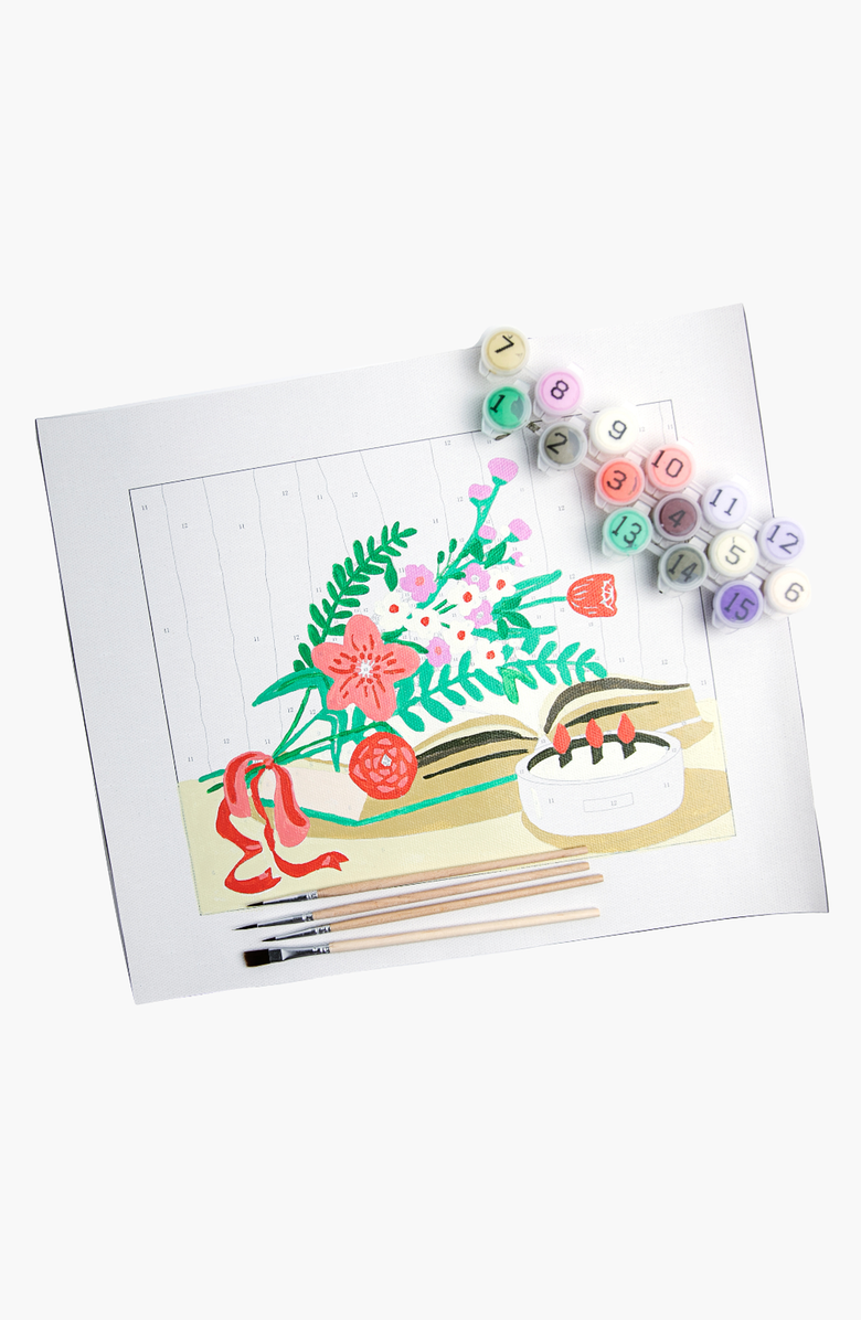 Pink Picasso Kits Pages and Petals Paint by Numbers Kit, Main, color, Multicolor