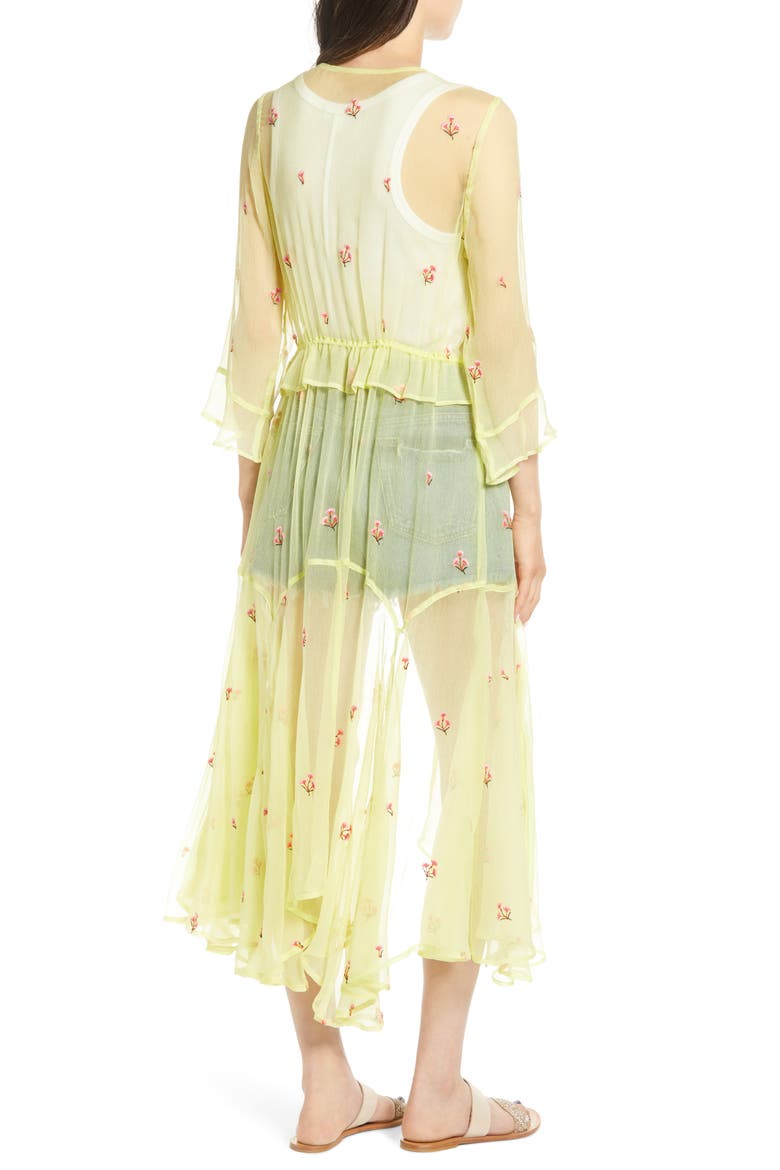 NFC Mini Poppy Embroidered Duster, Alternate, color, YELLOW