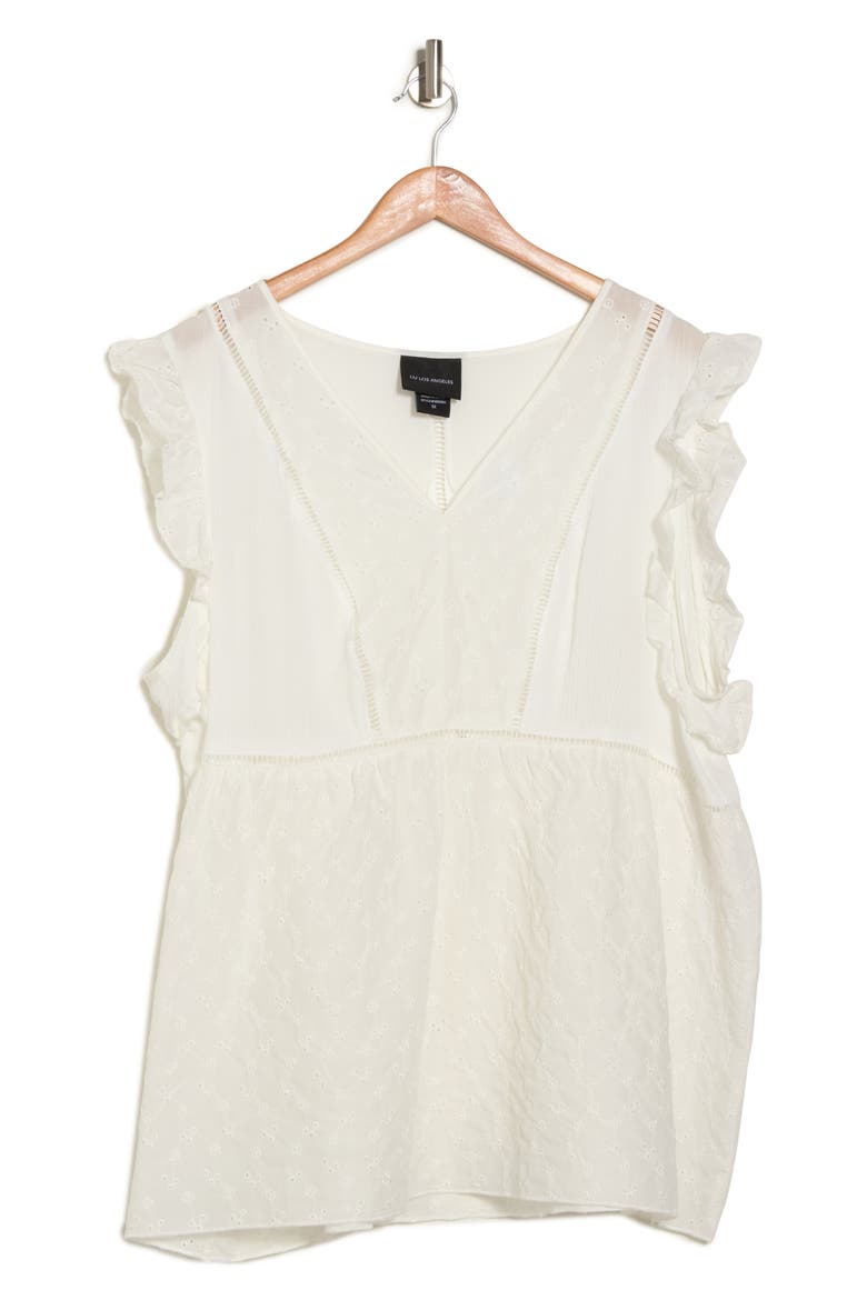 Eyelet Babydoll Blouse, Alternate, color, WHITE