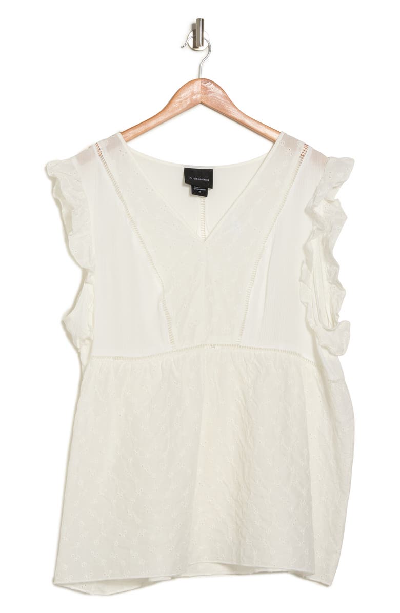 Forgotten Grace Eyelet Babydoll Blouse, Alternate, color, White