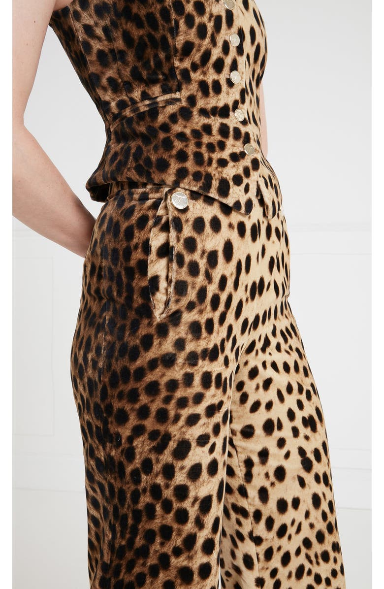 Temperley London Nemera Velvet Trousers, Alternate, color, Brown